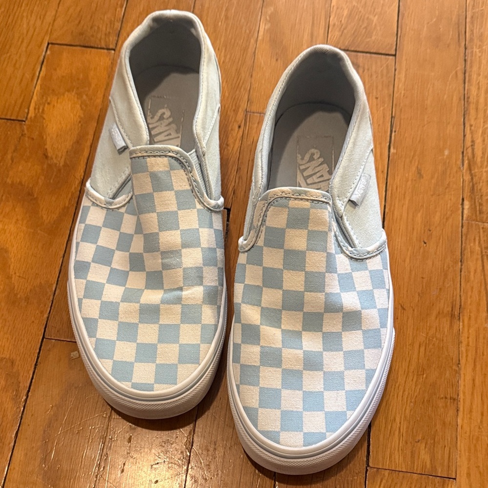 Vans Blue Checkered Slip-On Shoes